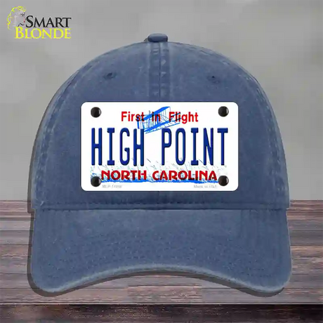 High Point North Carolina Novelty License Plate Hat Unconstructed Cotton / Navy