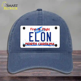 Elon North Carolina Novelty License Plate Hat Unconstructed Cotton / Navy