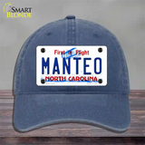 Manteo North Carolina Novelty License Plate Hat Unconstructed Cotton / Navy