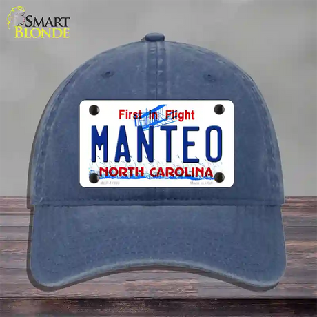 Manteo North Carolina Novelty License Plate Hat Unconstructed Cotton / Navy