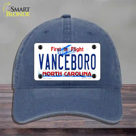 Vanceboro North Carolina Novelty License Plate Hat Unconstructed Cotton / Navy