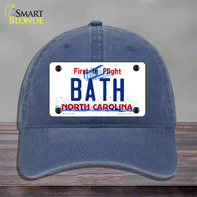 Bath North Carolina Novelty License Plate Hat Unconstructed Cotton / Navy