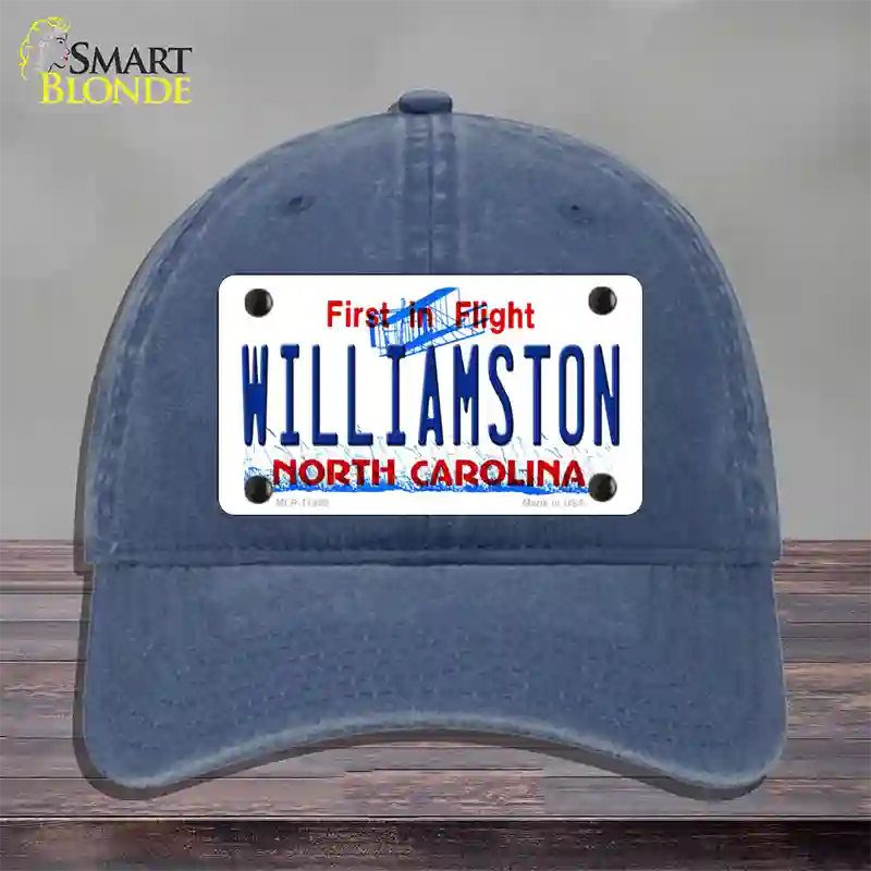 Williamston North Carolina Novelty License Plate Hat Unconstructed Cotton / Navy