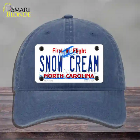 Snow Cream North Carolina Novelty License Plate Hat Unconstructed Cotton / Navy