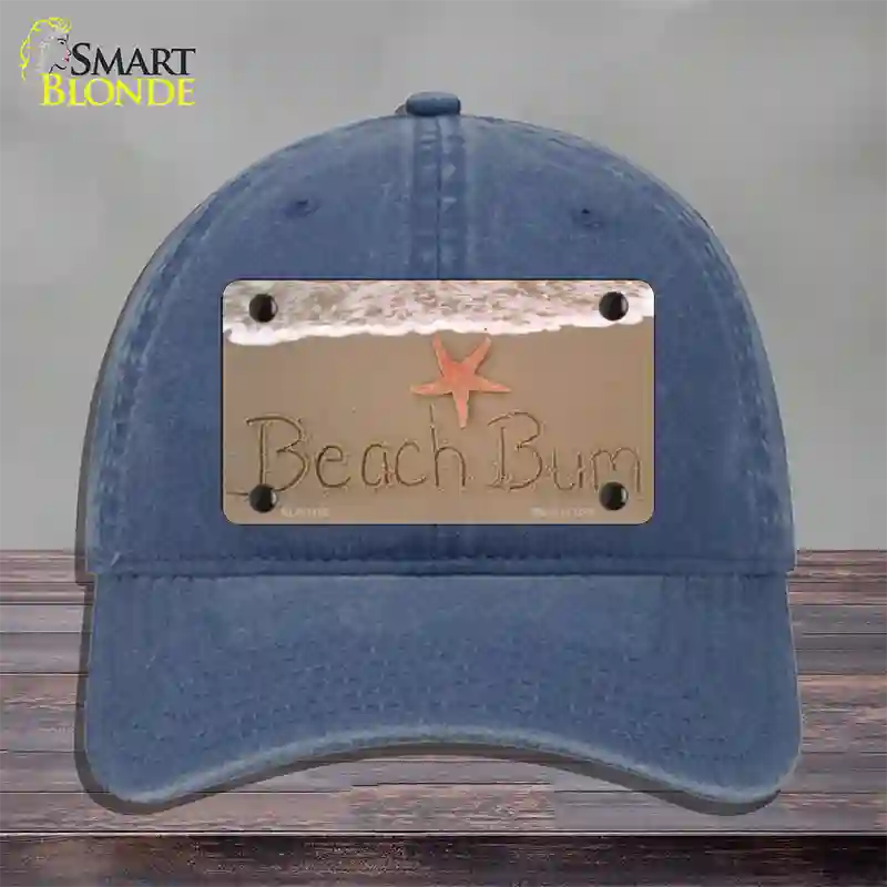 Beach Bum Novelty License Plate Hat Unconstructed Cotton / Navy