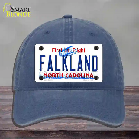 Falkland North Carolina Novelty License Plate Hat Unconstructed Cotton / Navy