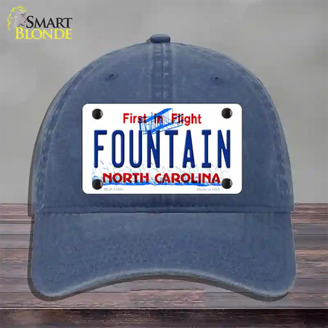 Fountain North Carolina Novelty License Plate Hat Unconstructed Cotton / Navy