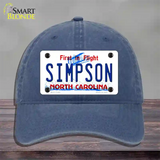 Simpson North Carolina Novelty License Plate Hat Unconstructed Cotton / Navy