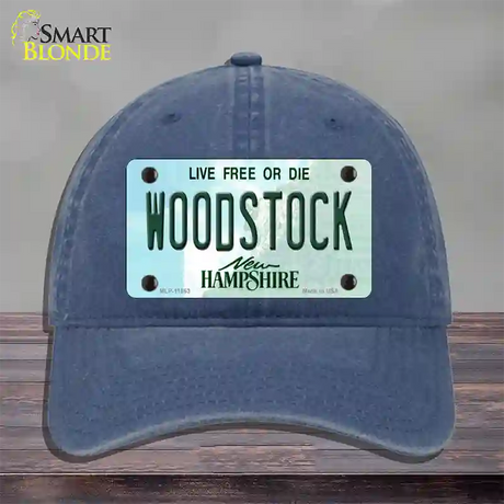 Woodstock New Hampshire Novelty License Plate Hat Unconstructed Cotton / Navy