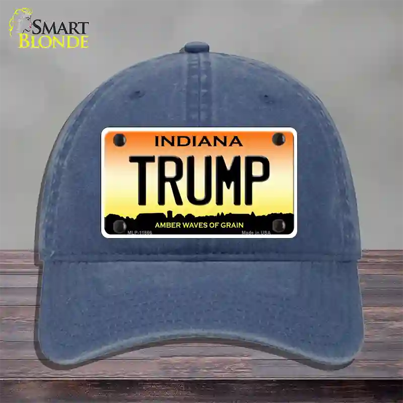 Trump Indiana Novelty License Plate Hat Unconstructed Cotton / Navy