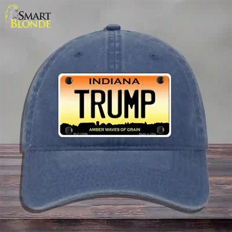 Trump Indiana Novelty License Plate Hat Unconstructed Cotton / Navy