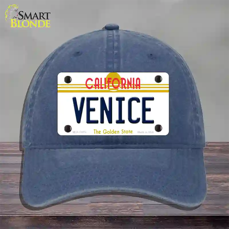 Venice California Novelty License Plate Hat Unconstructed Cotton / Navy