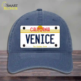 Venice California Novelty License Plate Hat Unconstructed Cotton / Navy