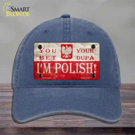 Im Polish Novelty License Plate Hat Unconstructed Cotton / Navy