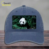 Panda Bear Novelty License Plate Hat Unconstructed Cotton / Navy