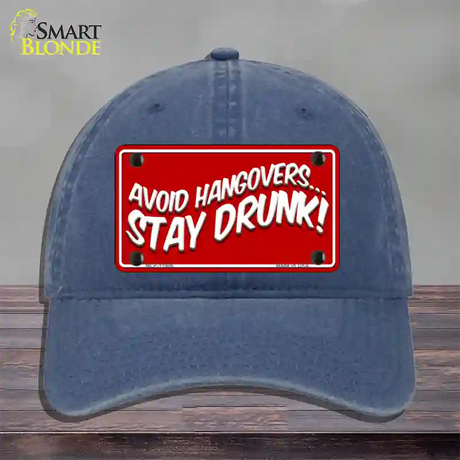 Avoid Hangovers Novelty License Plate Hat Unconstructed Cotton / Navy