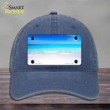 Beach Scene Novelty License Plate Hat Unconstructed Cotton / Navy