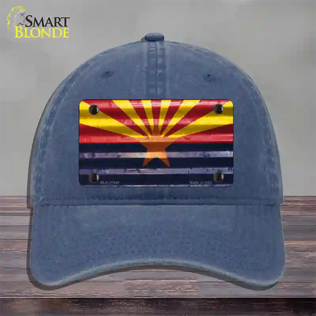 Arizona Corrugated Flag Novelty License Plate Hat Unconstructed Cotton / Navy