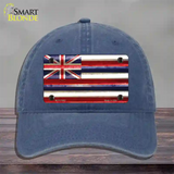 Hawaii Corrugated Flag Novelty License Plate Hat Unconstructed Cotton / Navy