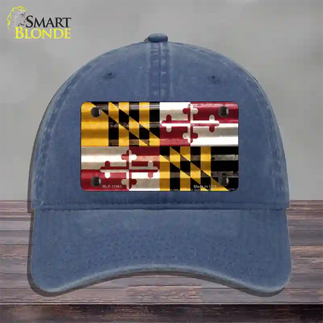 Maryland Corrugated Flag Novelty License Plate Hat Unconstructed Cotton / Navy