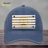 Rhode Island Corrugated Flag Novelty License Plate Hat Unconstructed Cotton / Navy