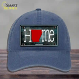 Arkansas Home State Outline Novelty License Plate Hat Unconstructed Cotton / Navy