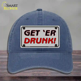 Get ER Drunk Novelty License Plate Hat Unconstructed Cotton / Navy