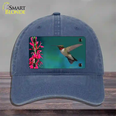 Humming Bird Novelty License Plate Hat Unconstructed Cotton / Navy