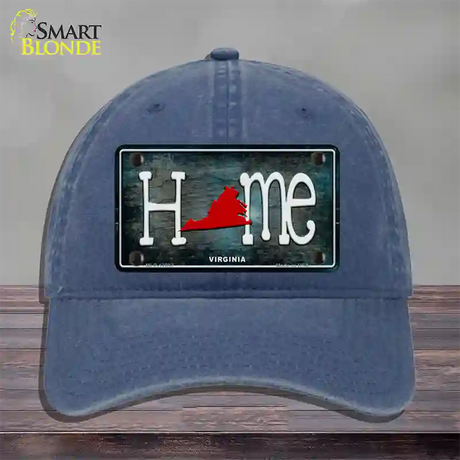 Virginia Home State Outline Novelty License Plate Hat Unconstructed Cotton / Navy