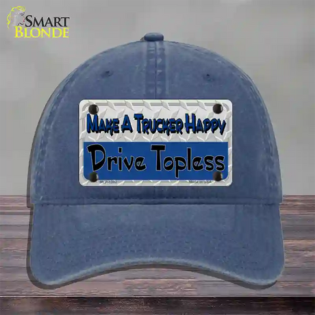 Make A Mesh Happy Novelty License Plate Hat Unconstructed Cotton / Navy