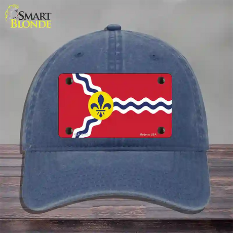 St. Louis State Flag Missouri Novelty License Plate Hat Unconstructed Cotton / Navy