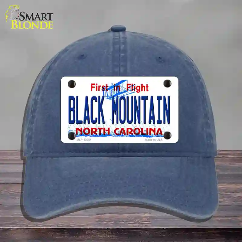 Black Mountain North Carolina Novelty License Plate Hat Unconstructed Cotton / Navy