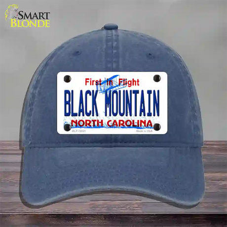 Black Mountain North Carolina Novelty License Plate Hat Unconstructed Cotton / Navy