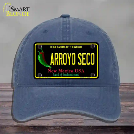 Arroyo Seco Black New Mexico Novelty License Plate Hat Unconstructed Cotton / Navy