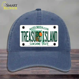 Florida Tresure Island Novelty License Plate Hat Unconstructed Cotton / Navy