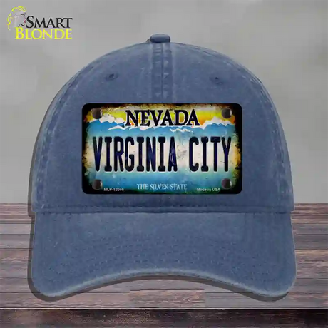 Nevada Virginia City Novelty License Plate Hat Unconstructed Cotton / Navy