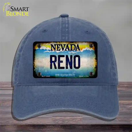 Nevada Reno Novelty License Plate Hat Unconstructed Cotton / Navy