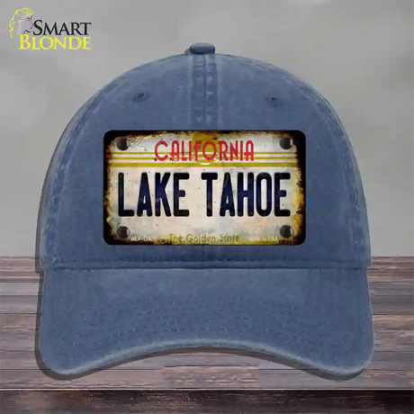 California Lake Tahoe Novelty License Plate Hat Unconstructed Cotton / Navy