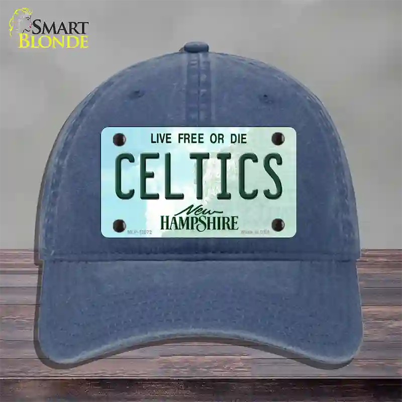 Celtics New Hampshire State Novelty License Plate Hat Unconstructed Cotton / Navy