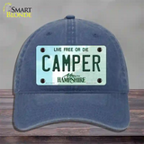 Camper New Hampshire State Novelty License Plate Hat Unconstructed Cotton / Navy