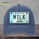 Milk New Hampshire State Novelty License Plate Hat Unconstructed Cotton / Navy