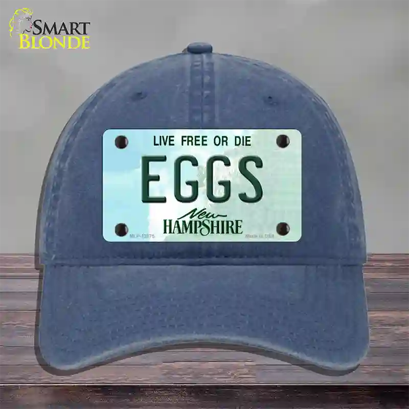 Eggs New Hampshire State Novelty License Plate Hat Unconstructed Cotton / Navy