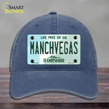 Manchvegas New Hampshire State Novelty License Plate Hat Unconstructed Cotton / Navy