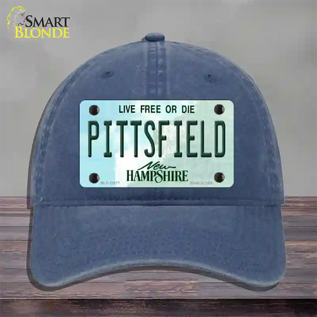 Pittsfield New Hampshire State Novelty License Plate Hat Unconstructed Cotton / Navy