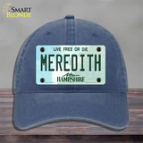 Meredith New Hampshire State Novelty License Plate Hat Unconstructed Cotton / Navy