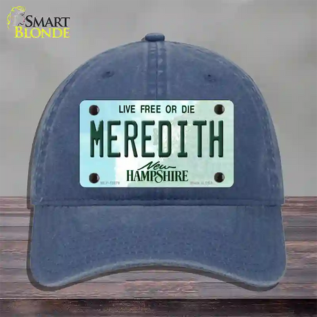 Meredith New Hampshire State Novelty License Plate Hat Unconstructed Cotton / Navy