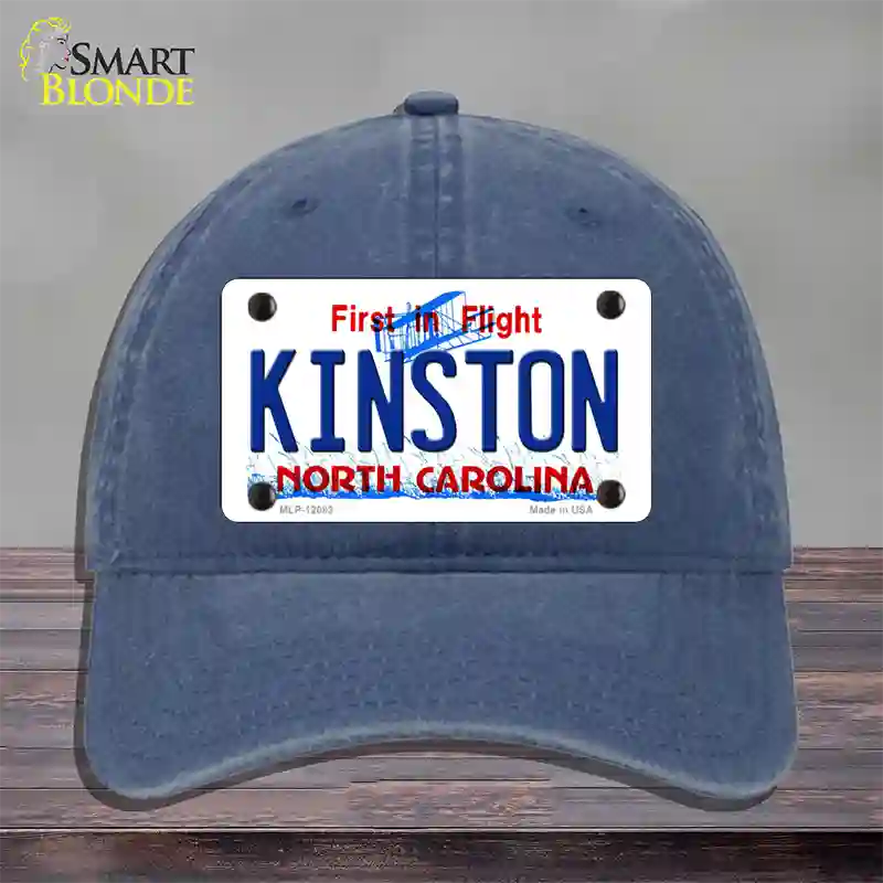 Kinston North Carolina State Novelty License Plate Hat Unconstructed Cotton / Navy