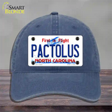 Pactolus North Carolina State Novelty License Plate Hat Unconstructed Cotton / Navy