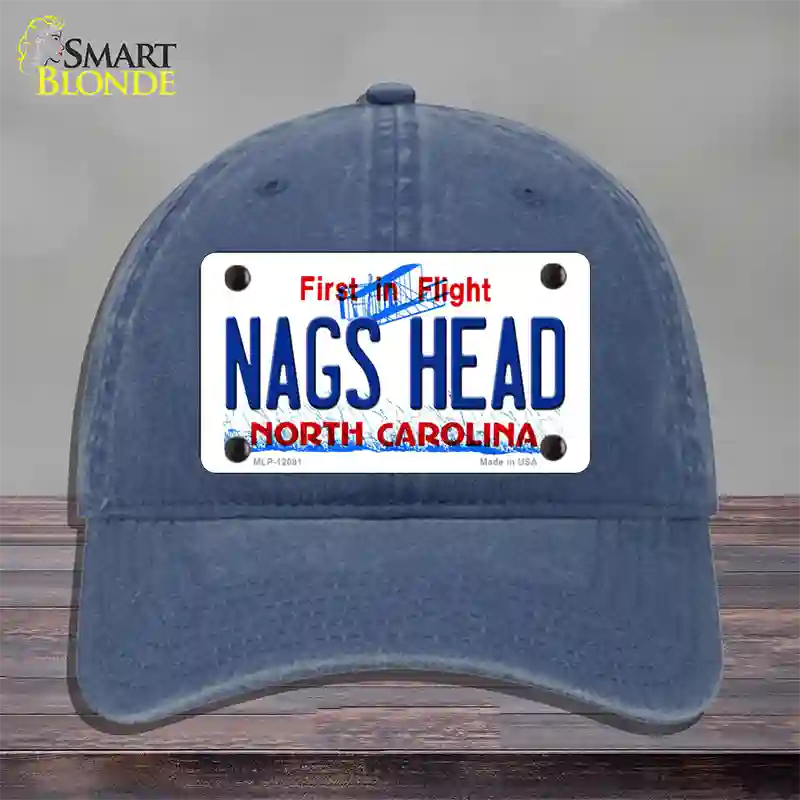 Nags Head North Carolina State Novelty License Plate Hat Unconstructed Cotton / Navy