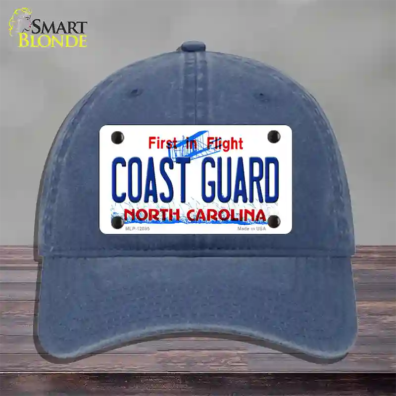 Coast Guard North Carolina State Novelty License Plate Hat Unconstructed Cotton / Navy